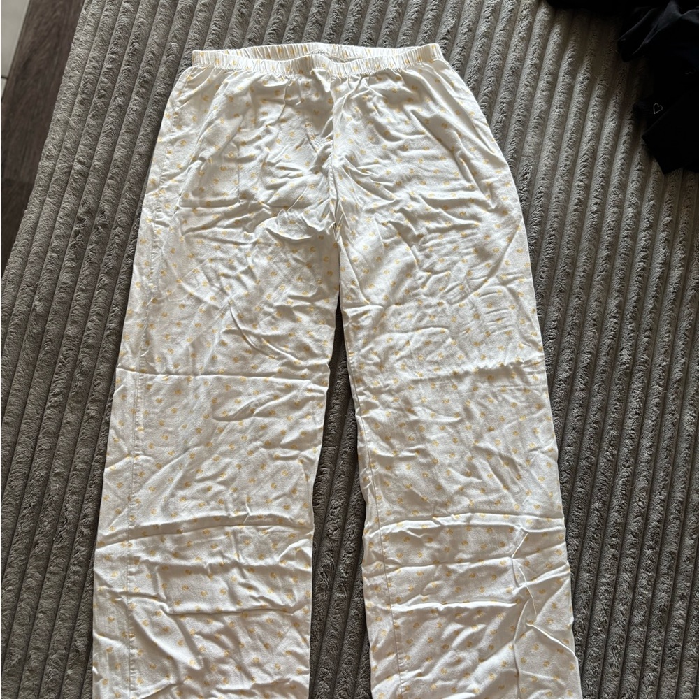 White Pants with Yellow Rubber Duck Patterned PJ Pants